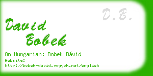 david bobek business card
