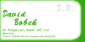 david bobek business card